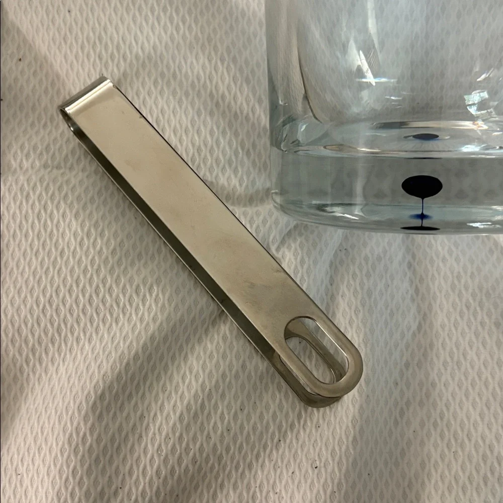 Orrefors Intermezzo Blue Ice Bucket with original tongs